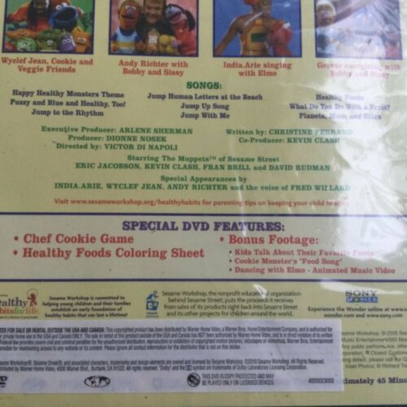 Sesame Street -Happy Healthy Monsters DVD New Exercise Kids Wyclef, Andy Richter - Picture 2 of 5